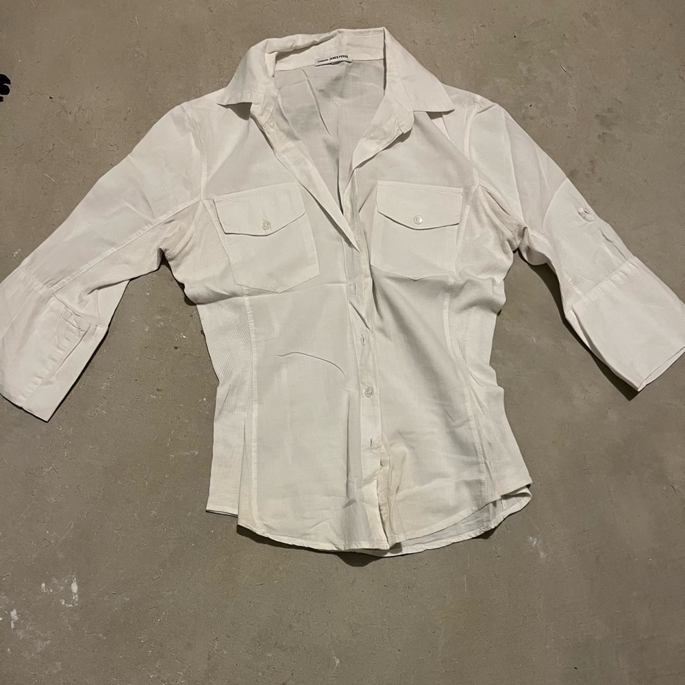 James Perse Cream Button-Up Blouse